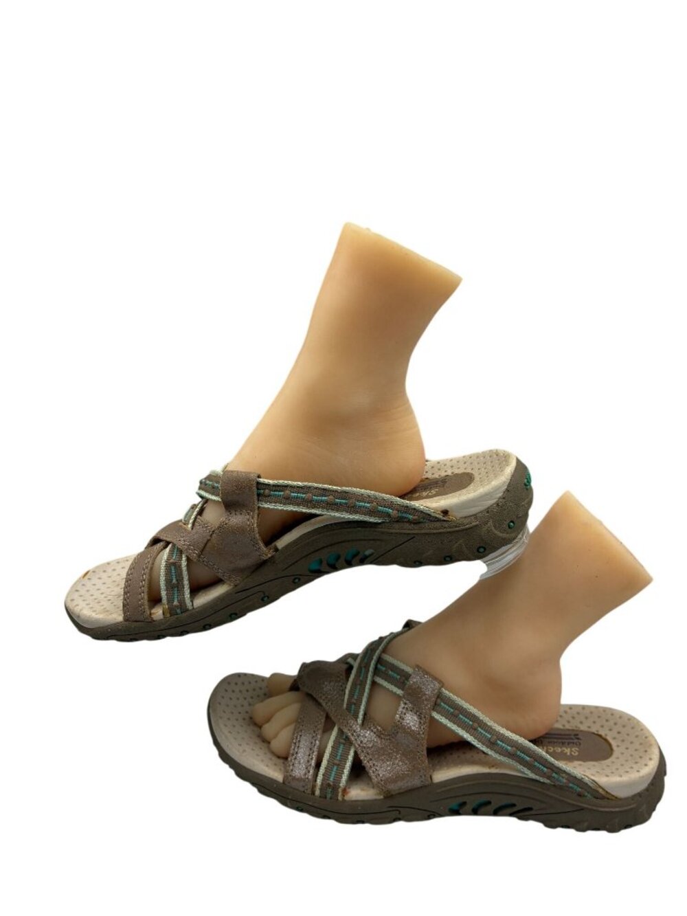 Skechers Womens Size 7 Sandals Outdoor Brown Adjustable Strap Summer Shoes